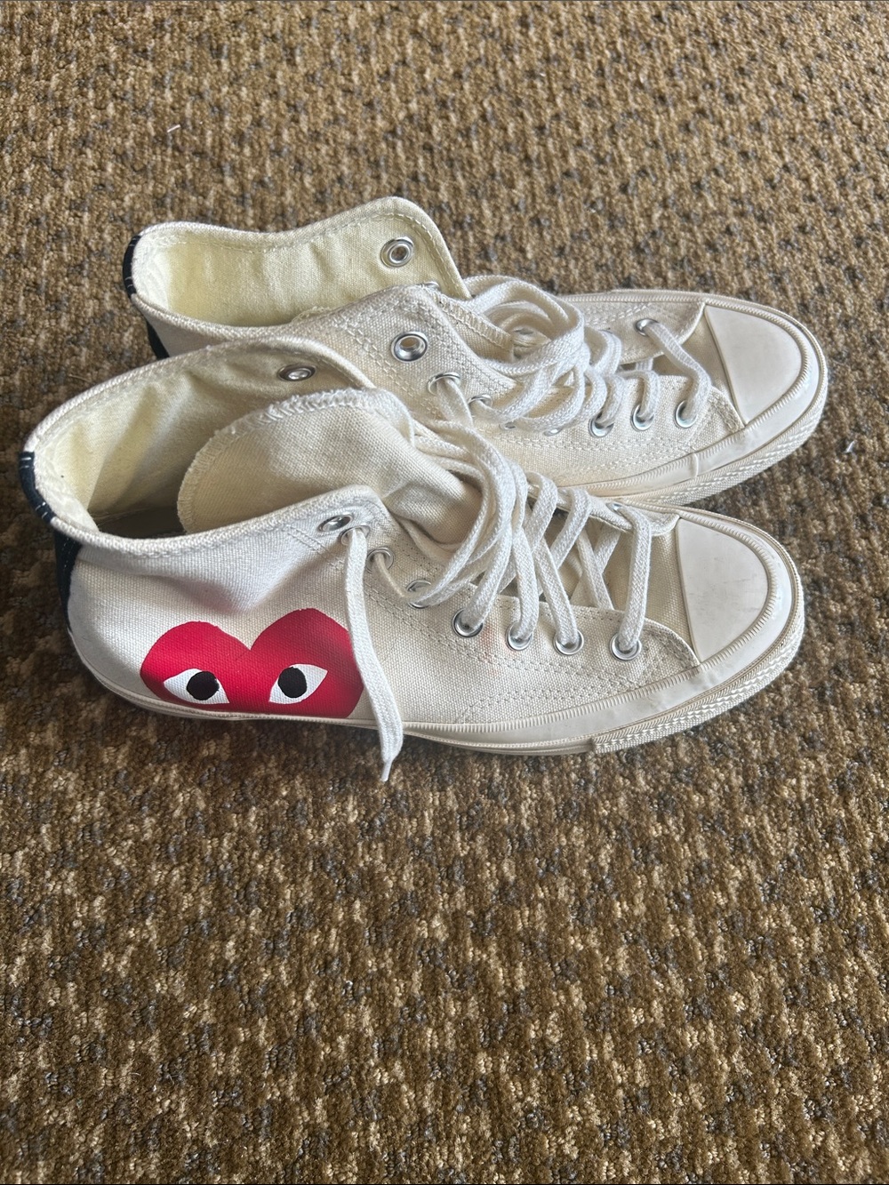 Commes Des Garçon Play Converse Chuck Classic Cream Canvas High-Top Sneakers